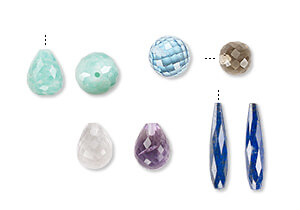 Hand-Cut Half-Drilled Gemstone Beads